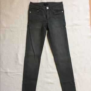 Very deep green high waist skinny jeans